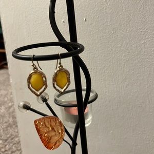 Gold and yellow drop earrings